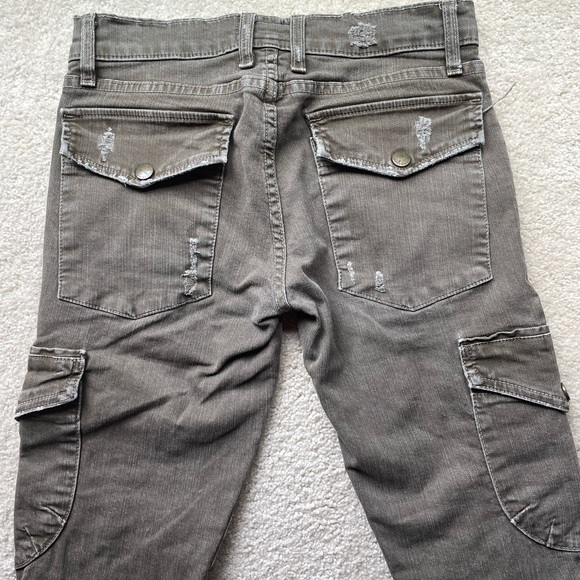 Current/Elliott Combat Green Stretch Skinny Cargo Jeans.  Sz 24-0 - Picture 4 of 6